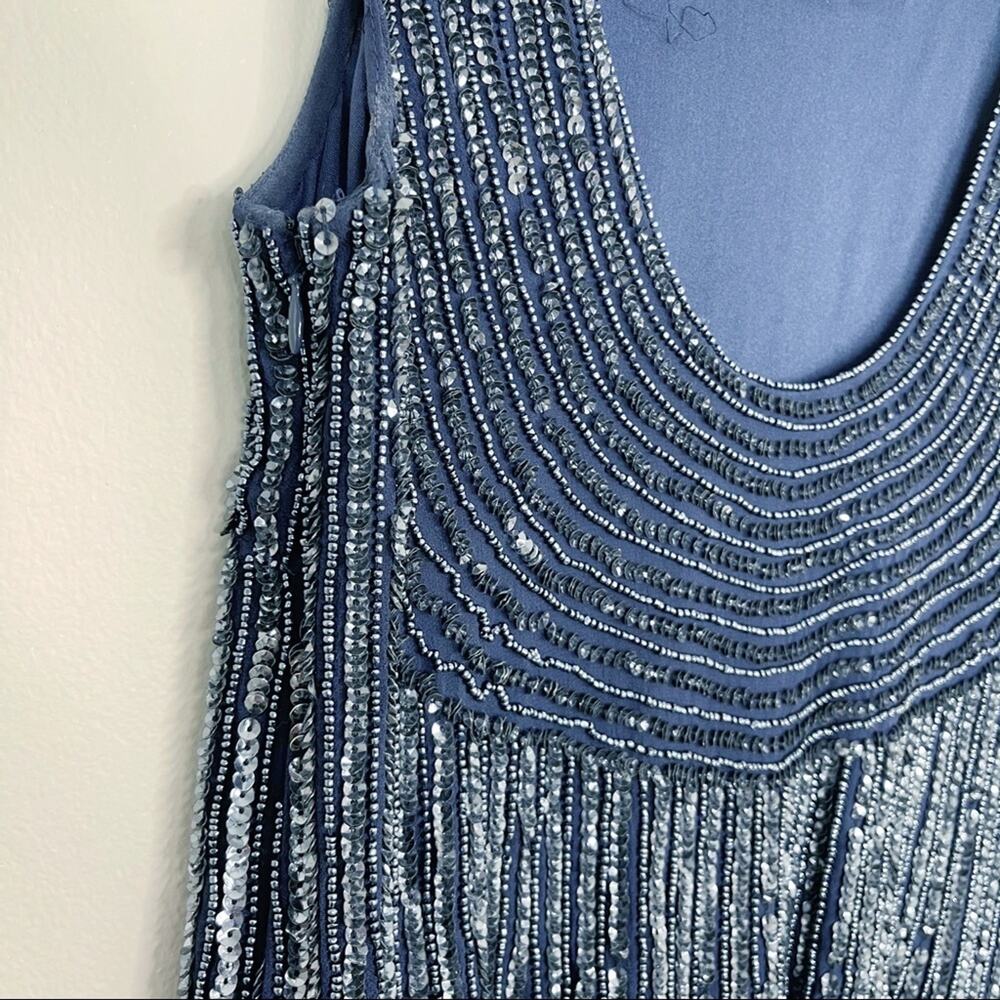 Cache 0 Sequin Silk Drop Waist Scoop Back Dress N… - image 7